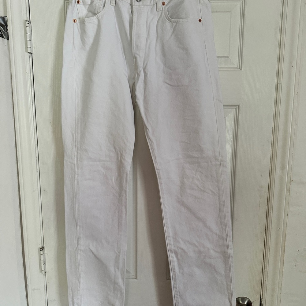 Levi's Men's 501 Straight White Jeans